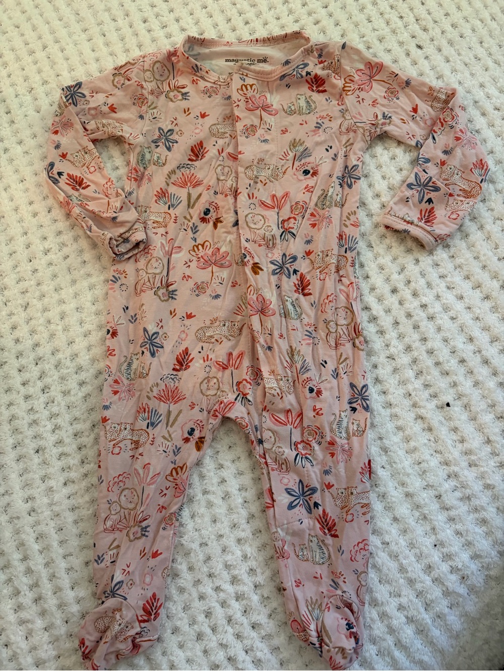 Magnetic Me Pink Floral & Animal Print Footed One-Piece